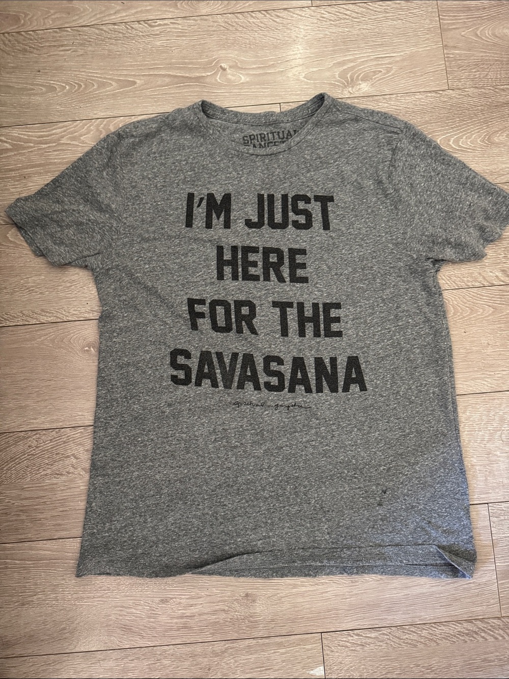 Spiritual Gangster Grey Graphic Tee with Black Text